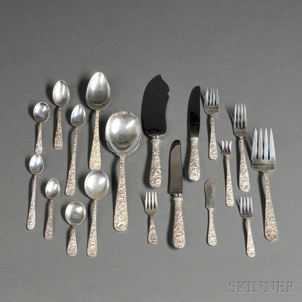 Appraisal: S Kirk Son Repousse Pattern Sterling Silver Flatware Service Baltimore