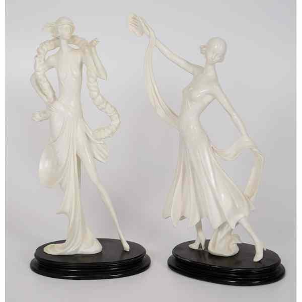 Appraisal: Two Resin Figurines by A Sautini th Century Two female