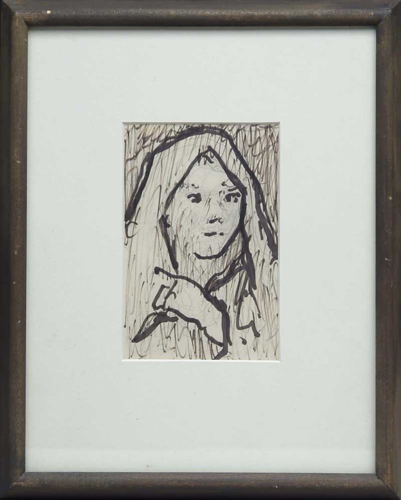 Appraisal: JAMES FITZGERALD American - SKETCH OF AARAN ISLAND GIRL Black