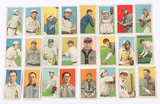 Appraisal: Grouping of twenty-four T- baseball cards Cards include Dougherty Chicago