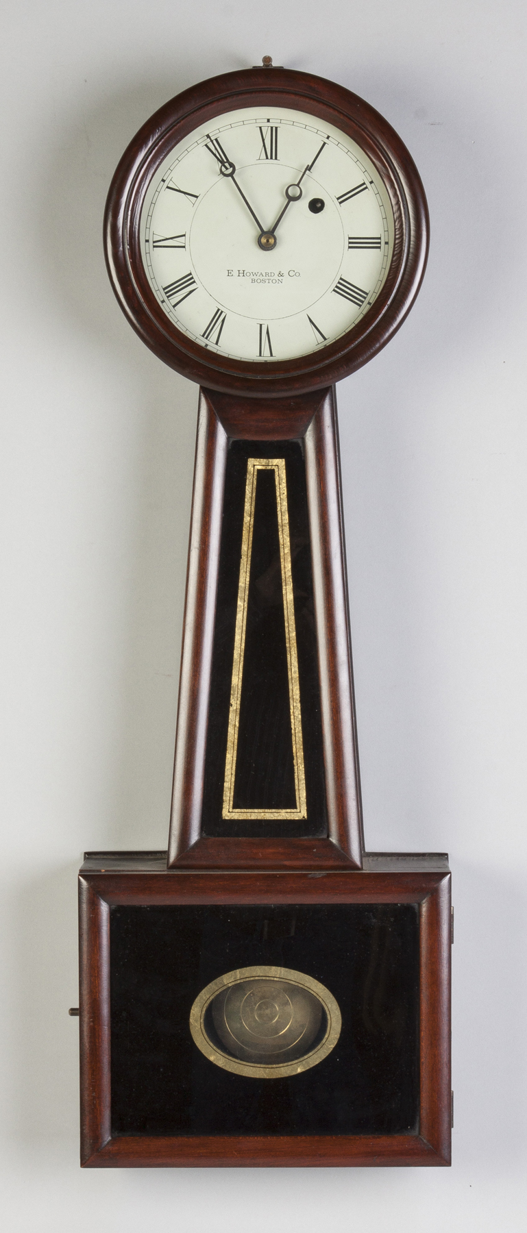 Appraisal: E Howard Co Boston Wall Clock Mahogany case old refinish