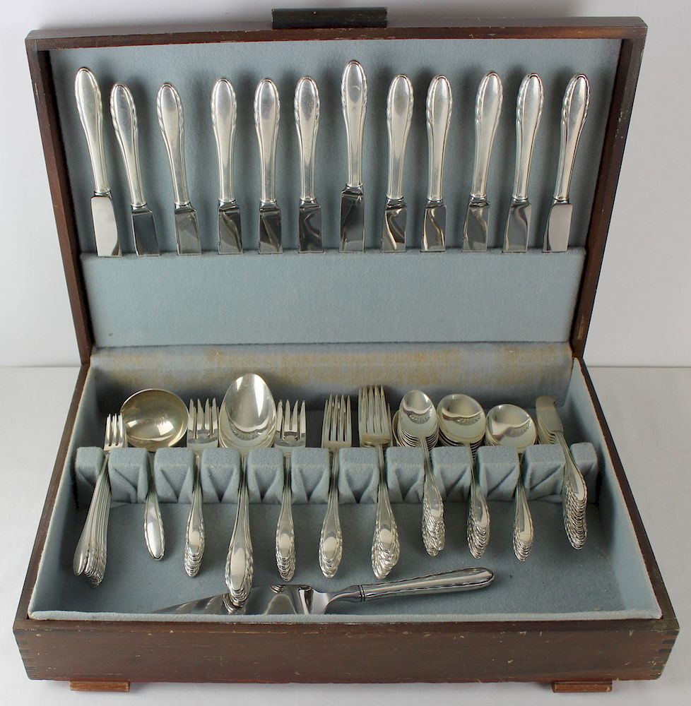 Appraisal: STERLING Gorham Sterling Lyric Flatware Service Includes knives with stainless