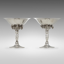 Appraisal: Georg Jensen GRAPE COMPOTES MODEL B PAIR Georg JensenDenmark after