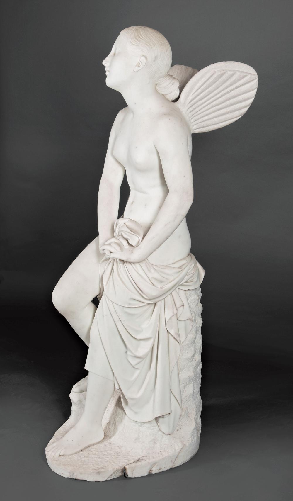 Appraisal: Luigi Bienaime Italian - Psyche marble signed dated and inscribed