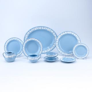 Appraisal: Seventy Two Piece Wedgwood Etruria Embossed Queen's Ware Includes dinner