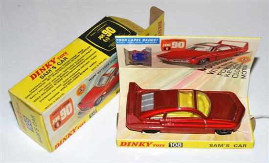 Appraisal: DINKY SAM''S CAR METALLIC RED YELLOW INTERIOR IN ILLUSTRATED YELLOW