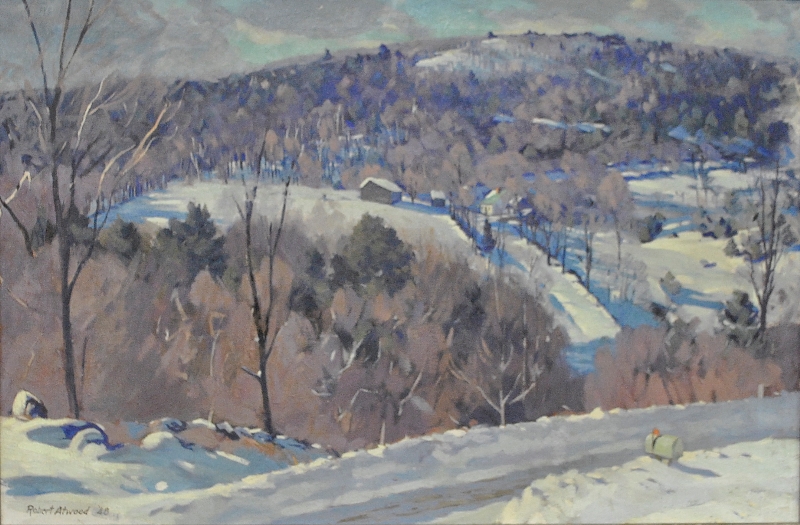 Appraisal: - Atwood Robert American - oil on canvas country winter