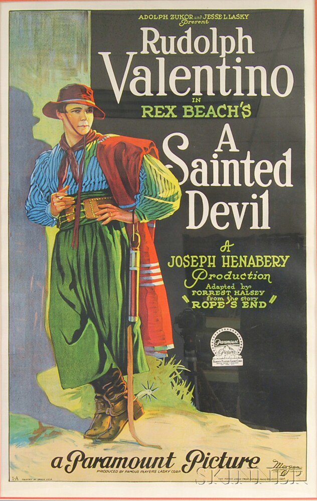 Appraisal: Framed A Sainted Devil Movie Poster by the Morgan Lithograph