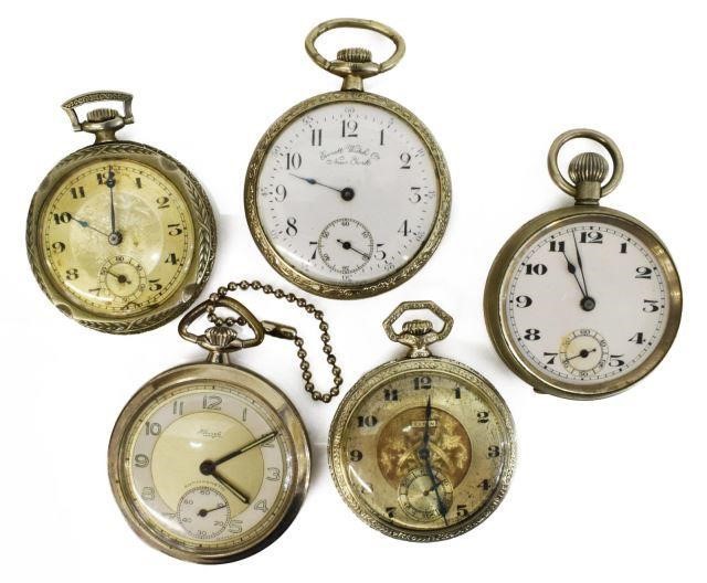 Appraisal: lot of Open face pocket watches highlights include Everett Watch