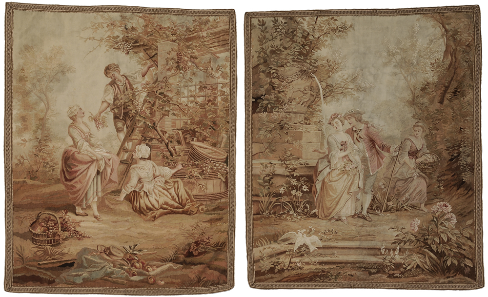 Appraisal: Two Fine Pastoral Tapestries in the manner of Francois Boucher