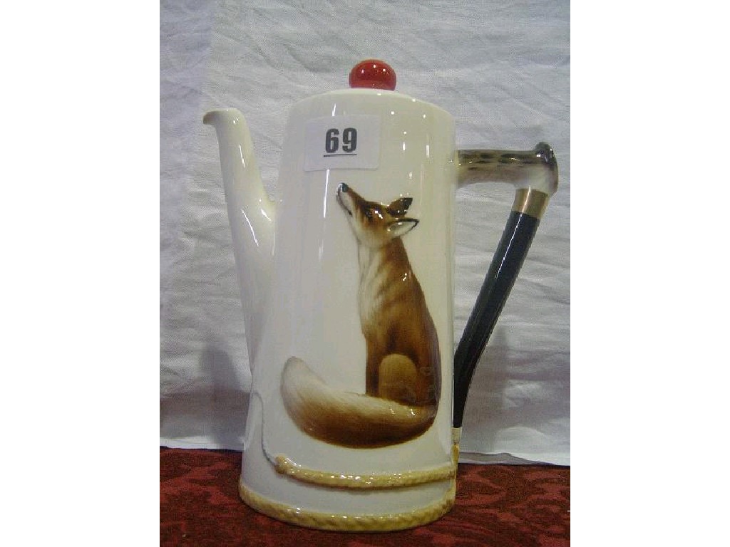 Appraisal: A Royal Doulton coffee pot and cover with moulded and