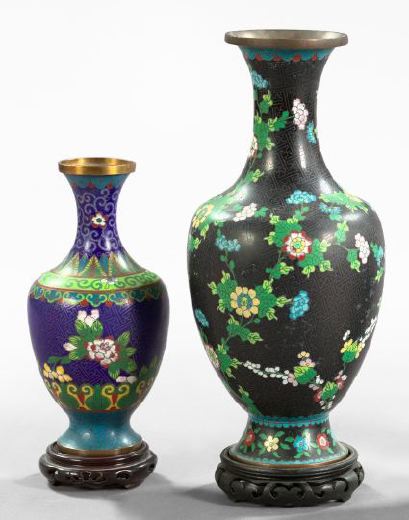 Appraisal: Two Cloisonne Vases one a large Kuang Hsu black-ground cloisonne