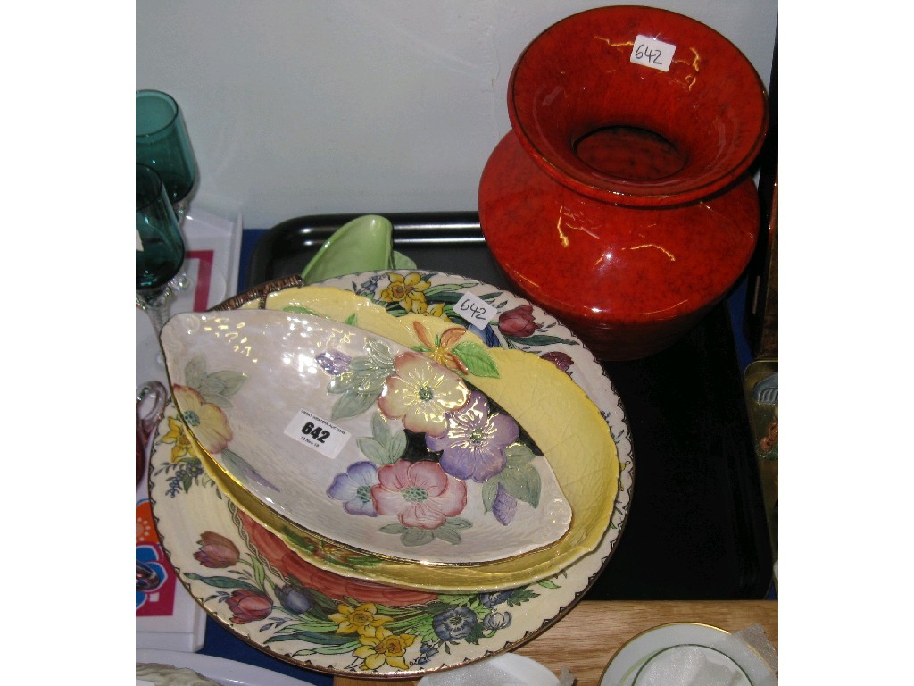 Appraisal: Tray lot comprising Maling dish and footed bowl Carlton Ware