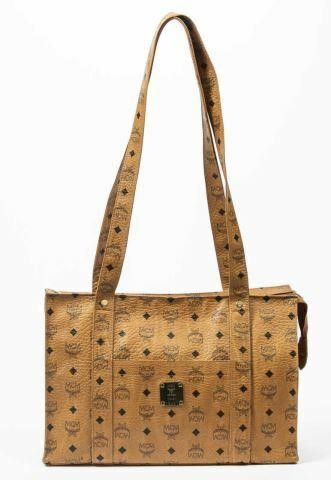 Appraisal: Vintage MCM Visetos shopping tote cognac and black print Visetos