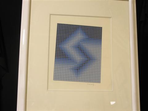 Appraisal: VICTOR VASARELY FRENCH - SEMBE Serigraph x in sight Framed