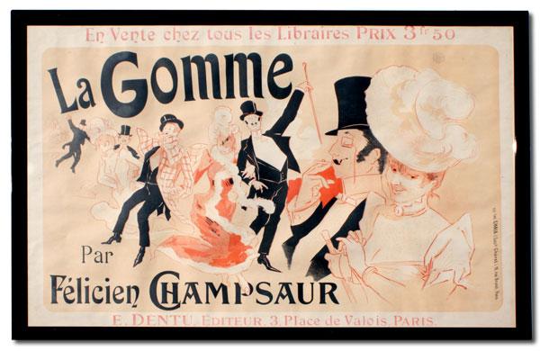 Appraisal: LA GOMME'' VINTAGE FRENCH POSTER BY JULES CHERET Sight size