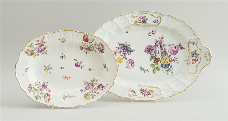 Appraisal: MEISSEN PORCELAIN TWO-HANDLED PLATTER AND A VIENNA PORCELAIN PLATTER The