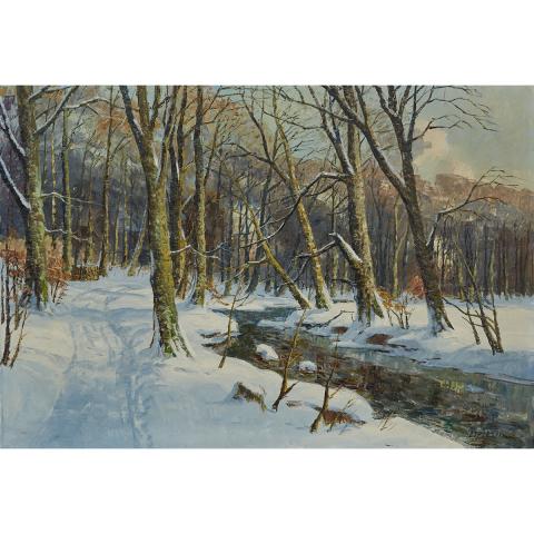 Appraisal: Viggo Jespersen - WINTER TREES Danish Oil on canvas signed