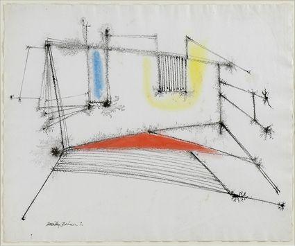 Appraisal: DOROTHY DEHNER - UNTITLED ABSTRACT COMPOSITION Pen and ink with