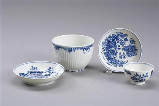 Appraisal: FOUR PIECES OF TRANSFERWARE English mid th- th century porcelain