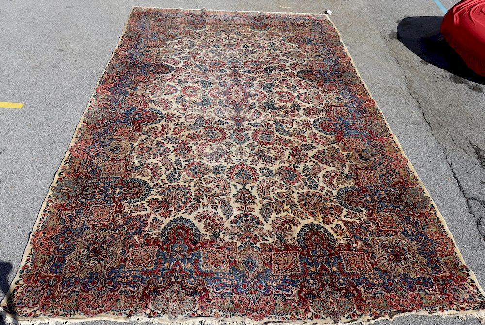 Appraisal: Vintage And Fine Hand Woven Kirman Carpet Nice size and