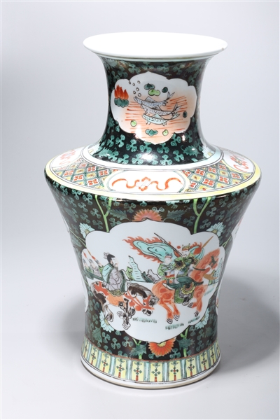 Appraisal: Chinese famille verte porcelain vase depicting figures flowers fish and