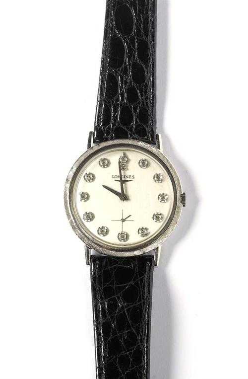 Appraisal: DIAMOND GENTLEMAN'S WRISTWATCH LONGINES s White gold Round case No