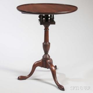 Appraisal: Mahogany Tilt-top Candlestand possibly Massachusetts late th century the circular