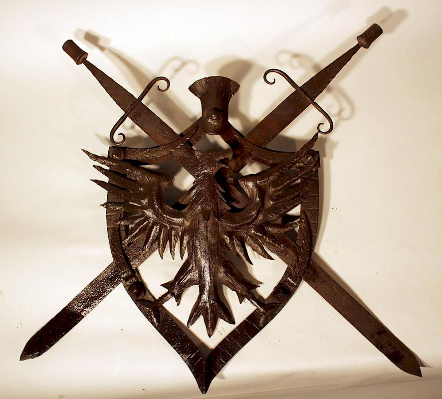 Appraisal: Iron coat of arms Iron coat of arms Austrian iron