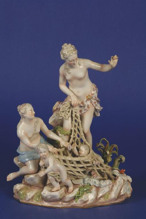 Appraisal: A MEISSEN PORCELAIN GROUP th century emblematic of water modelled