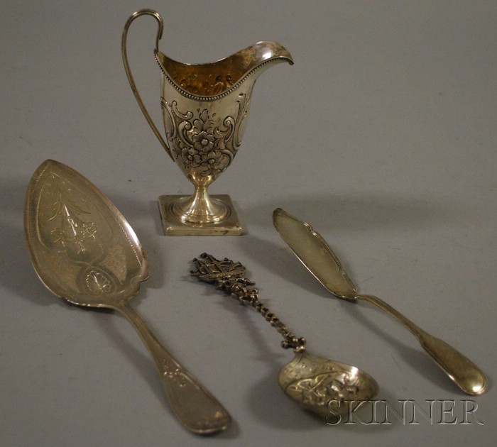 Appraisal: Four Silver and Silver Plated Items a sterling silver helmet