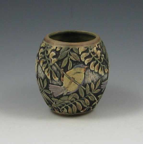 Appraisal: Weller Knifewood Vase marked Weller ''h small glaze chip at