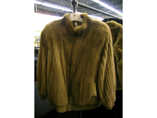 Appraisal: Lady's reversible pastel cord cut mink jacket reversing to embossed