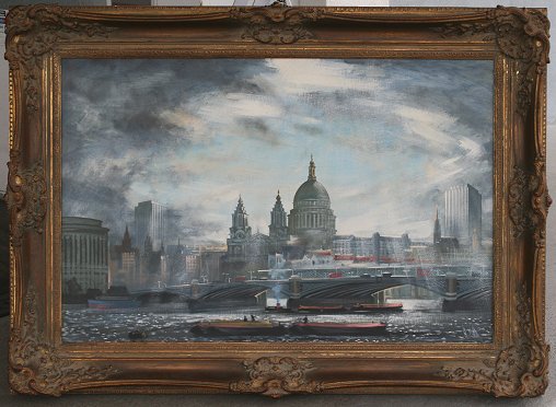 Appraisal: PANORAMIC VIEW OF ST PAUL'S CATHEDRAL LONDON ACROSS THE RIVER