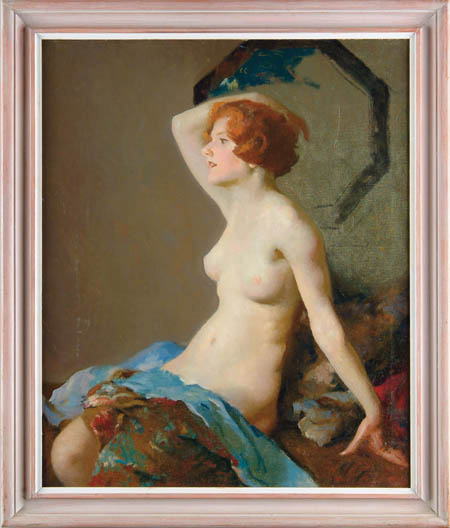 Appraisal: WILL ROWLAND DAVIS American - SEATED NUDE Unsigned Oil on