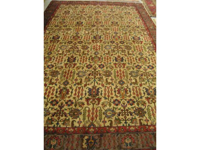 Appraisal: Tabriz Persian Handmade Room Size Rug fine overall floral ivory