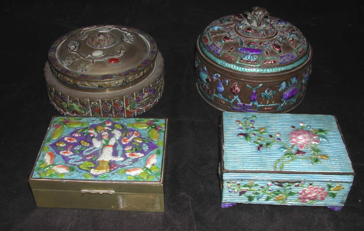 Appraisal: Group of Four Decorative Boxes consisting of a large Kuang-Hsu