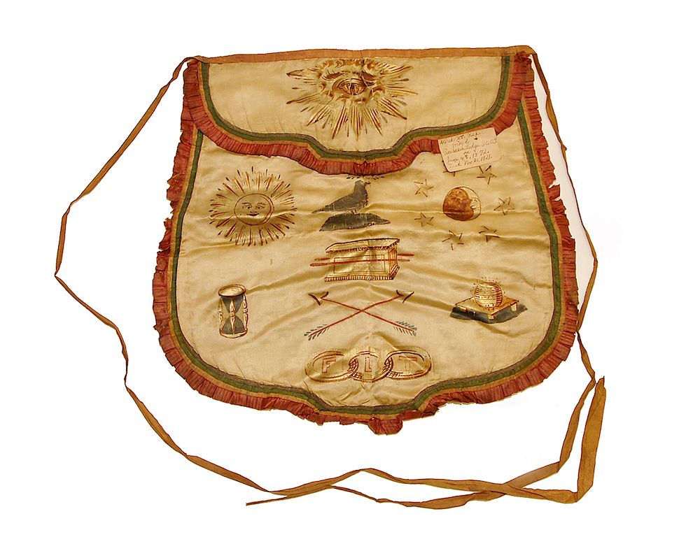 Appraisal: 's IOOF Ceremonial Apron with Provenance 's IOOF Ceremonial Apron