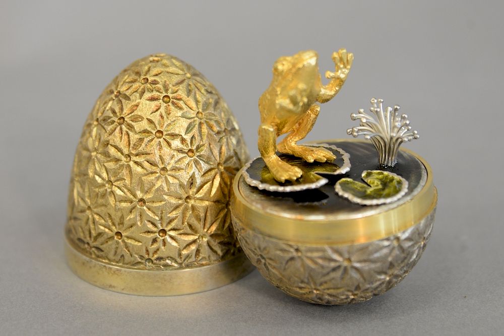 Appraisal: Stuart Devlin Elizabeth II silver gilt model of an easter