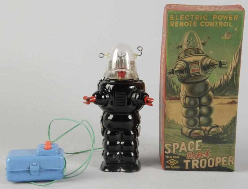 Appraisal: Tin Litho Robot Space Trooper Battery-Op Toy Description Japanese Working