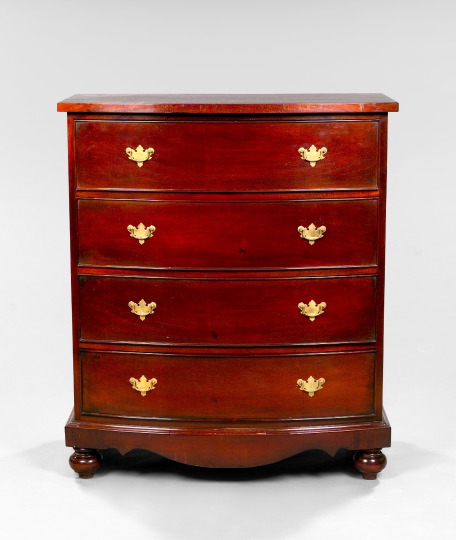 Appraisal: William IV-Style Mahogany Bowfront Chest of Drawers each drawer with