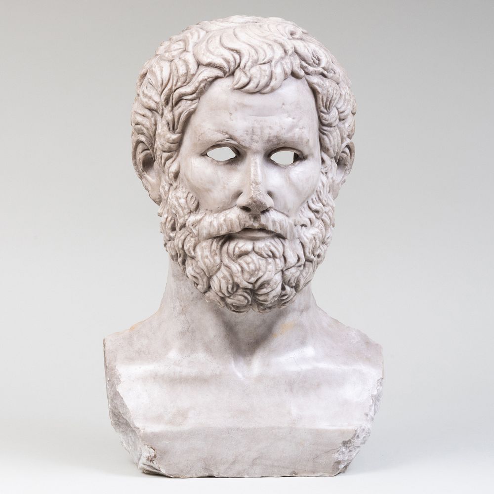 Appraisal: Italian Carved Marble Bust of Adriano x x in