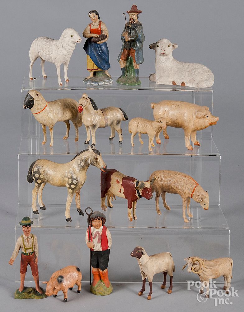 Appraisal: Collection of composition stick leg animals Collection of composition stick