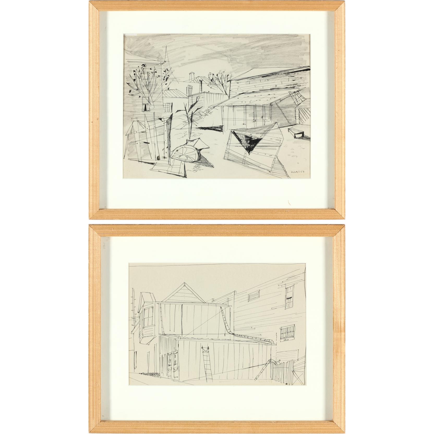 Appraisal: Claude Howell NC - Two Drawings the first an architectural