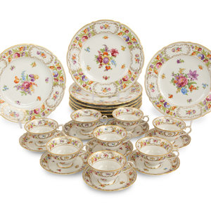 Appraisal: A Group of Bavarian Dresden Flowers Porcelain Tableware Schuman Arzberg