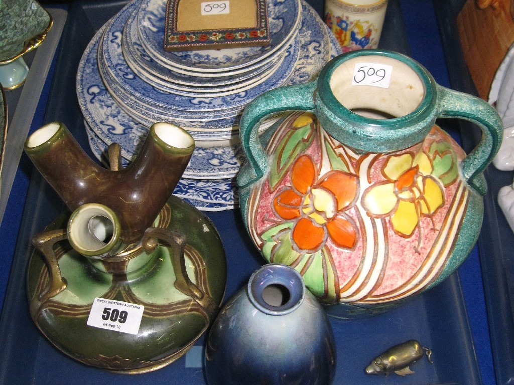 Appraisal: Tray lot of assorted ceramics to include blue and white