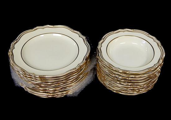 Appraisal: Tiffany Co Sheffield pattern china by Spode twenty-two pieces gilded