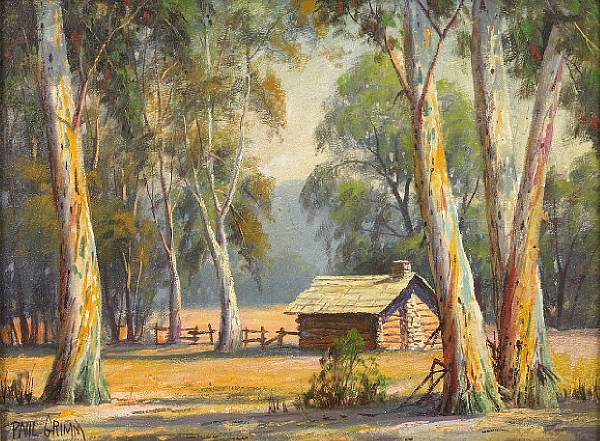 Appraisal: n a Paul Grimm - Cabin in the Trees Farm