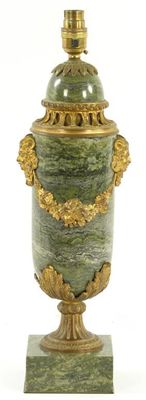 Appraisal: A French green marble and gilt brass mounted table lamp