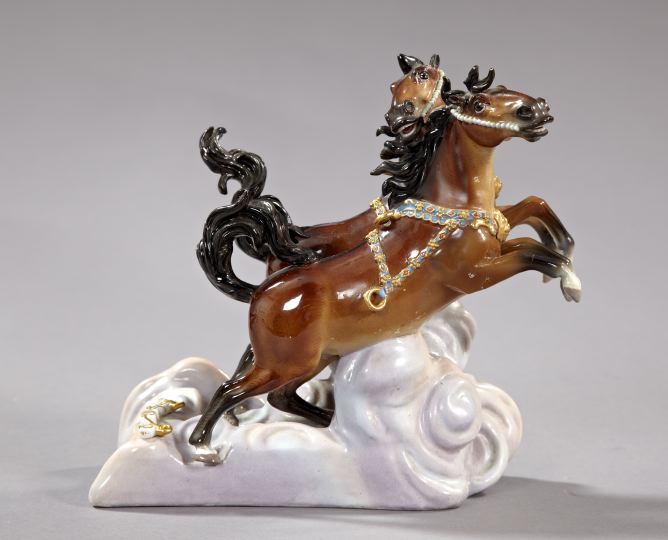 Appraisal: Meissen Porcelain Equine Group second quarter th century depicting two